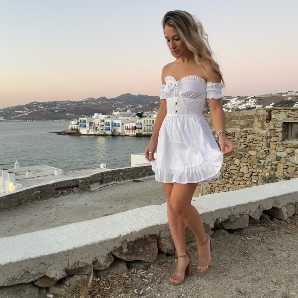 Pink Lily Caitlin Covington Mini White Dress